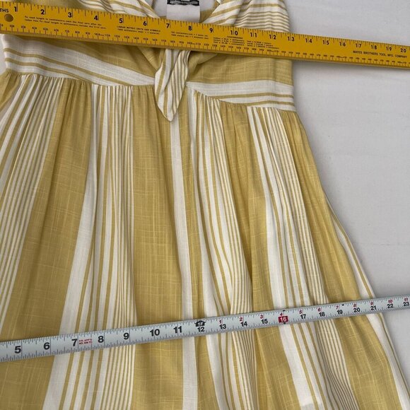 Striped Sleeveless Knot Front Jumpsuit White Yellow By Skylar + Madison Small - Picture 7 of 11